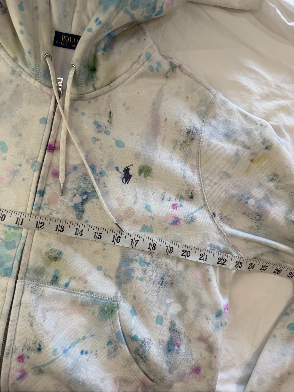 NWOT POLO RALPH LAUREN Paint Splatter Full Zip Hoodie Pony XL - Picture 8 of 12